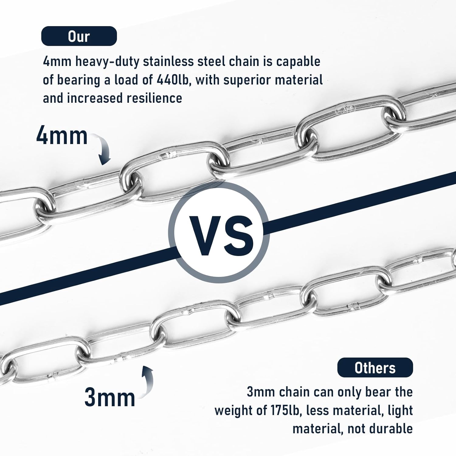 Gate Chain for Outdoor Fence - Rustproof Metal Gate Latch Chain with Hooks, Secure and Durable for Garden, Yard, and Farm Use - Easy Installation, Weather Resistant (1 Pack)