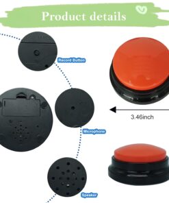 Gelabur Set of 4 Dog Buttons for Communication, Voice Recordable Buttons for Classroom, Dog Training Talking Buttons Starter Set, Pet Easy Speaking Buttons Tools