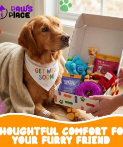 Get Well Soon Dog Gifts, Dog Care Package, Puppy Gift Basket with 3 Dog Treats and 4 Toys, Adorable Puppy Gift Basket, Pet Care Package