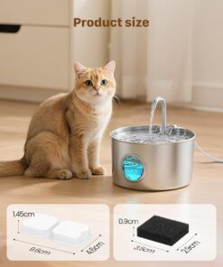 GIOTOHUN Cat Water Fountain Filter Replacement: 12 Cat Fountain Filter - 12 Pet Fountain Filter - 6 Carbon Filters & 6 Foam Filters - Suitable for GIOTOHUN Stainless Steel Cat...