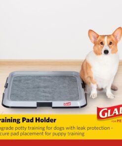 Glad for Pets Puppy Potty Training Pad Holder for Disposable Pads - Puppy Potty Tray, Dog Potty Training Tools for Indoor Pee Pad Station, Potty for Dogs - Fits 23