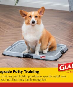 Glad for Pets Puppy Potty Training Pad Holder for Disposable Pads - Puppy Potty Tray, Dog Potty Training Tools for Indoor Pee Pad Station, Potty for Dogs - Fits 23