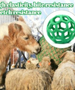 Goat Feeder Hanging Feeding Toy,Horse Treat Hay Feeder Toy, Durable TPR Feeding,for Horse Goat Sheep Relieve Stress,Stretch-Resistant Design(Green)