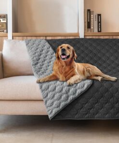 gogobunny 100% Double-Sided Waterproof Dog Bed Cover Pet Blanket Sofa Couch Furniture Protector for Puppy Large Dog Cat, Reversible (30x70 Inch (Pack of 1), Dark Blue/Light Blue)