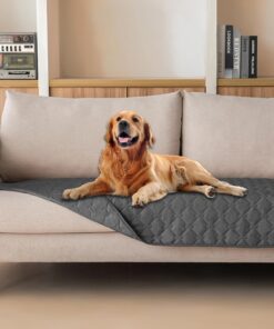 gogobunny 100% Double Sided Waterproof Dog Blanket Soft Pet Bed Cover Reversible Protect Furniture Couch Sofa Car for Puppy Large Dog Cat (Dark Charcoal/Light Charcoal, 30x70...