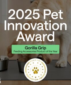 GORILLA GRIP 100% Waterproof Raised Edge BPA Free Silicone Pet Feeding Mat, Dog Cat Food Mats Contain Spills Protects Floors, Placemats for Cats and Dogs Water Bowl, 18.5x11.5,...