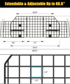 Gtongoko Dog Car Barriers for SUVs, Vehicles, Cars, Trucks, Upgraded Adjustable Heavy-Duty Wire Mesh Pet SUV Barriers Universal-Fit, Car Accessories Safety Travel, 2pcs 51.2In...