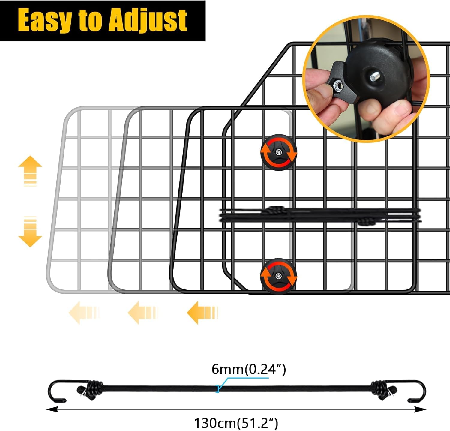 Gtongoko Dog Car Barriers for SUVs, Vehicles, Cars, Trucks, Upgraded Adjustable Heavy-Duty Wire Mesh Pet SUV Barriers Universal-Fit, Car Accessories Safety Travel, 2pcs 51.2In...