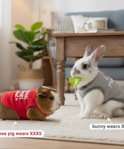 Guinea Pig Clothes - 2 Pack Cute Small Animal Vest Clothes for Rat, Rabbit, Chinchilla, Ferret, Kitten, Bunny, Chihuahua, Mini Dogs - Soft Breathable T-Shirt Pet Costume