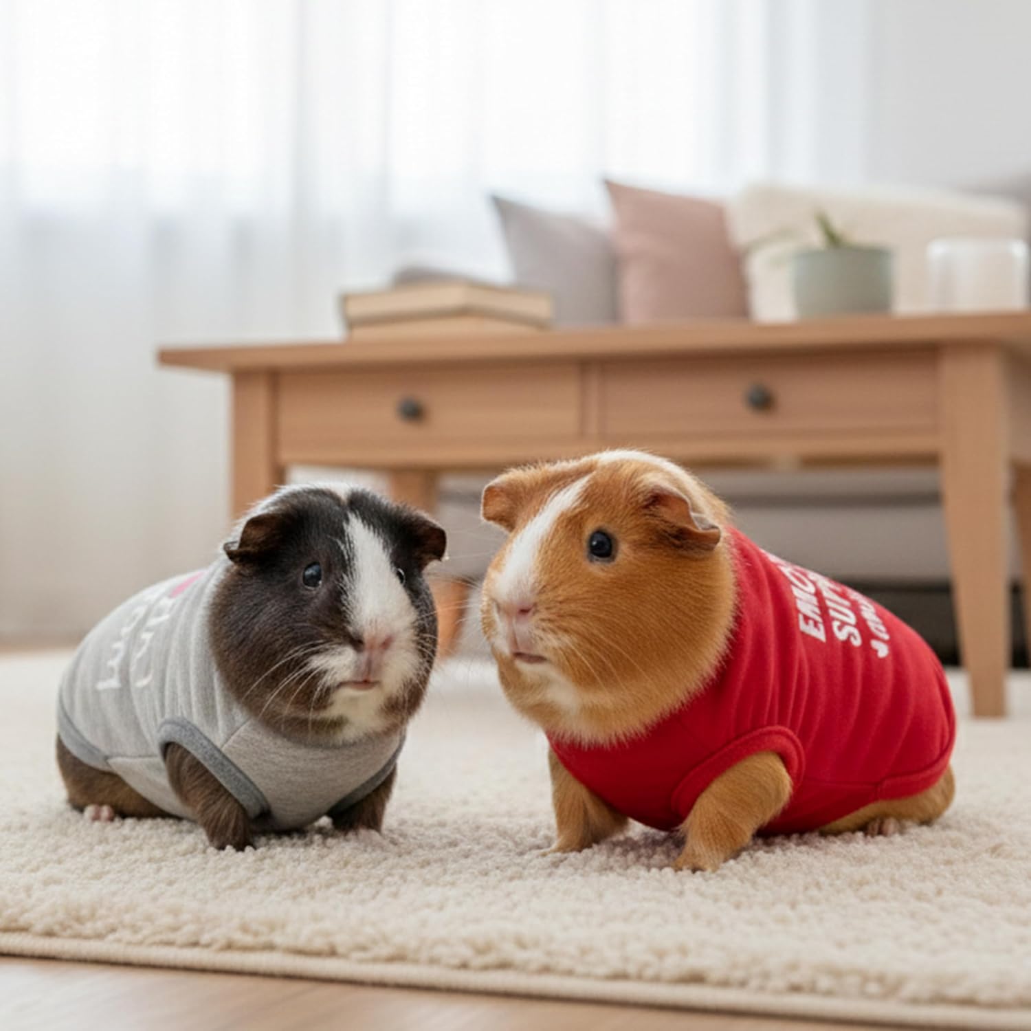 Guinea Pig Clothes - 2 Pack Cute Small Animal Vest Clothes for Rat, Rabbit, Chinchilla, Ferret, Kitten, Bunny, Chihuahua, Mini Dogs - Soft Breathable T-Shirt Pet Costume