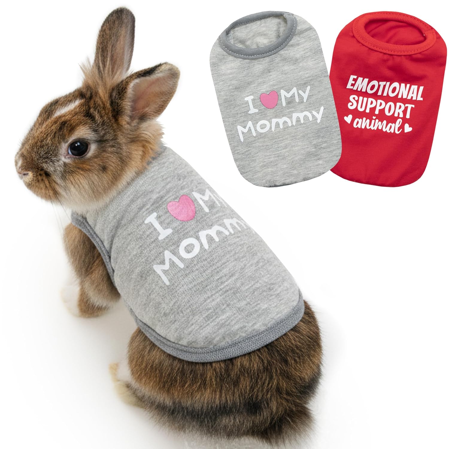 Guinea Pig Clothes - 2 Pack Cute Small Animal Vest Clothes for Rat, Rabbit, Chinchilla, Ferret, Kitten, Bunny, Chihuahua, Mini Dogs - Soft Breathable T-Shirt Pet Costume
