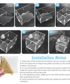 Hamiledyi Acrylic Breeding Isolation Box - Transparent Aquarium Hatchery for Guppy/Shrimp/Small Fish, Safe Nursery Tank with Air Tube & Suction Cups(5.9