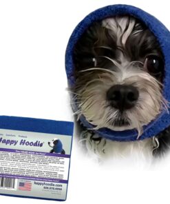 Happy Hoodie The Original Dog & Cat Calming Band - American Brand - Anxiety Relief/Noise Protection-Grooming-Thunder-Fireworks (Large, Blue) - Since 2008
