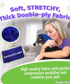 Happy Hoodie The Original Dog & Cat Calming Band - American Brand - Anxiety Relief/Noise Protection - Grooming - Thunder - Fireworks (Large, Black) - Since 2008