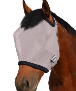 Harrison Howard All Round Mesh Horse Fly Mask UV Protective with Fleece Padded Edging Magenta L