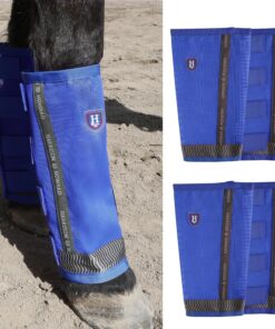 Harrison Howard Loose-Fitting Horse Fly Boots UV-Protective, Durable Fine Mesh Leggins with Reflective Strips (Set of 4)
