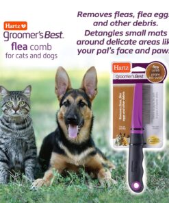 Hartz Groomer's Best Flea Comb for Dogs and Cats, Fine-Toothed Gentle Pet Comb for Detangling or Dematting Face & Paws (Pack of 1)
