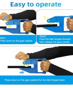 Heavy Duty Stall Mat Grippers - Pair of 2 Mat Movers Tool for Horse Stalls, Gym, Barn, and Trailer, Makes Moving Rubber Mats Easier, Saves Your Back and Hands