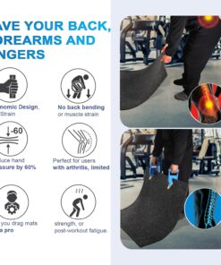 Heavy Duty Stall Mat Grippers - Pair of 2 Mat Movers Tool for Horse Stalls, Gym, Barn, and Trailer, Makes Moving Rubber Mats Easier, Saves Your Back and Hands