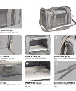 Henkelion Cat Carriers Dog Carrier Pet Carrier For Small / Medium Cats Dogs Puppies (Up To 15lbs), TSA Airline Approved Small Dog Carrier Soft Sided, Collapsible Waterproof...