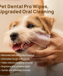 HICC PET Pro Dog Teeth Cleaning Wipes, Vet-Recommended Finger Toothbrush for Dogs & Cats, No-Rinse Dental Care Wipes, Gentle Cleansing & Gum Care, Tooth Brushing Kit Support, 50...
