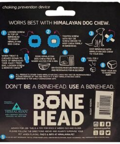 Himalayan Dog Chew Bonehead, Small Dog Chew Holder, Secures Yak Chews and Bully Sticks, Durable Nylon Dog Treat Holder, Safe Chew Toy for Puppies and Small Dogs, Safe Chewing...