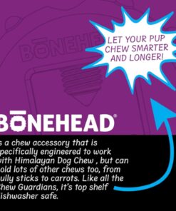 Himalayan Dog Chew Bonehead, Small Dog Chew Holder, Secures Yak Chews and Bully Sticks, Durable Nylon Dog Treat Holder, Safe Chew Toy for Puppies and Small Dogs, Safe Chewing...