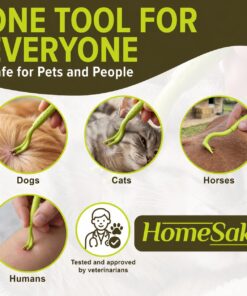 Homesake Tick Remover Tool for Dogs, Cats & Humans, 3 Pack Tick Removal Kit + Identification Card & Keychain Hole, Safely Removes Entire Tick Head & Body, Easy Portable Tool for...
