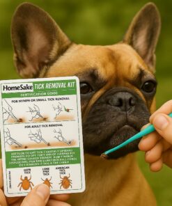 Homesake Tick Remover Tool for Dogs, Cats & Humans | Deer Tick Remover Kit | Stainless Steel Tick Removal Tool with Fine Tip Tweezers | Removes Entire Tick Head & Body | Pouch &...