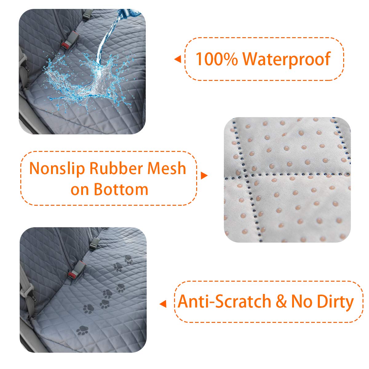 Honest Dog Car Seat Covers, Dog seat Cover with Side Flap for Cars, Trucks, and Suv's - Waterproof & Nonslip Pet Seat Cover for Backseat