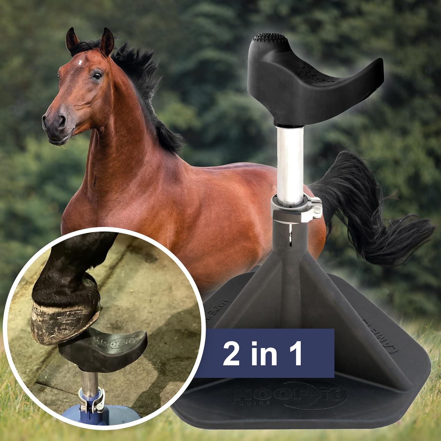 HOOF-IT Blacksmith Farrier Horse Hoof Stand, Black