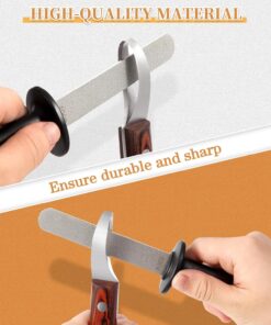 Hoof Knife with Sharpener,Farrier Tool Kit,Double Edged Hoof Trimming Knife with Wooden Handle, High-Carbon Steel Blade Hoof Knife for Horses
