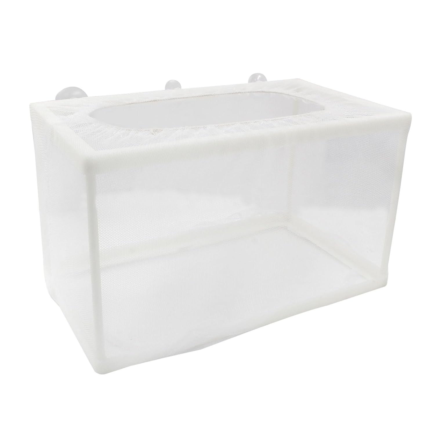 Hordion 2 Pack Mesh Aquarium Breeder Box, Fish Tank Breeder Net Fry Hatchery Incubator Mesh with Suction Cups for Newborn Small Fish, Large Size