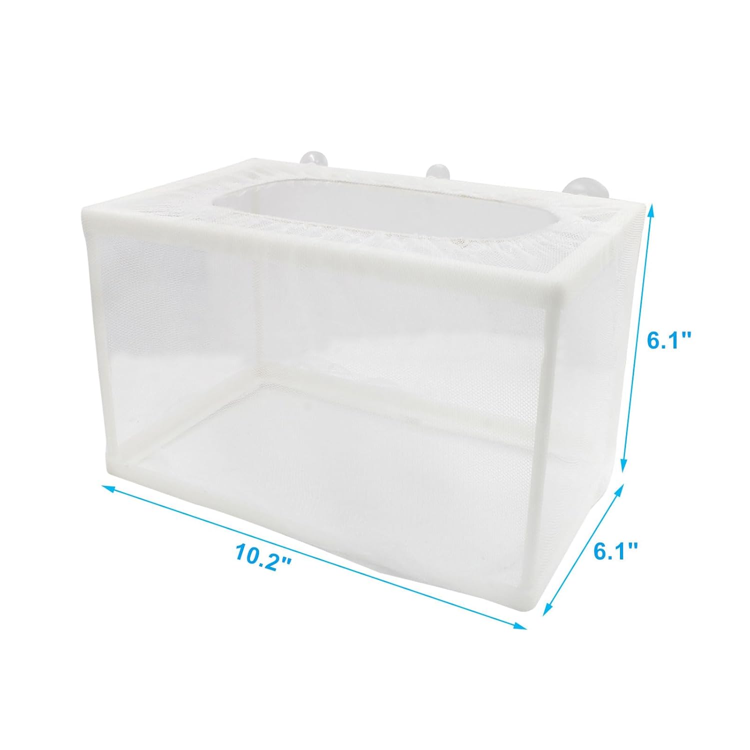 Hordion 2 Pack Mesh Aquarium Breeder Box, Fish Tank Breeder Net Fry Hatchery Incubator Mesh with Suction Cups for Newborn Small Fish, Large Size