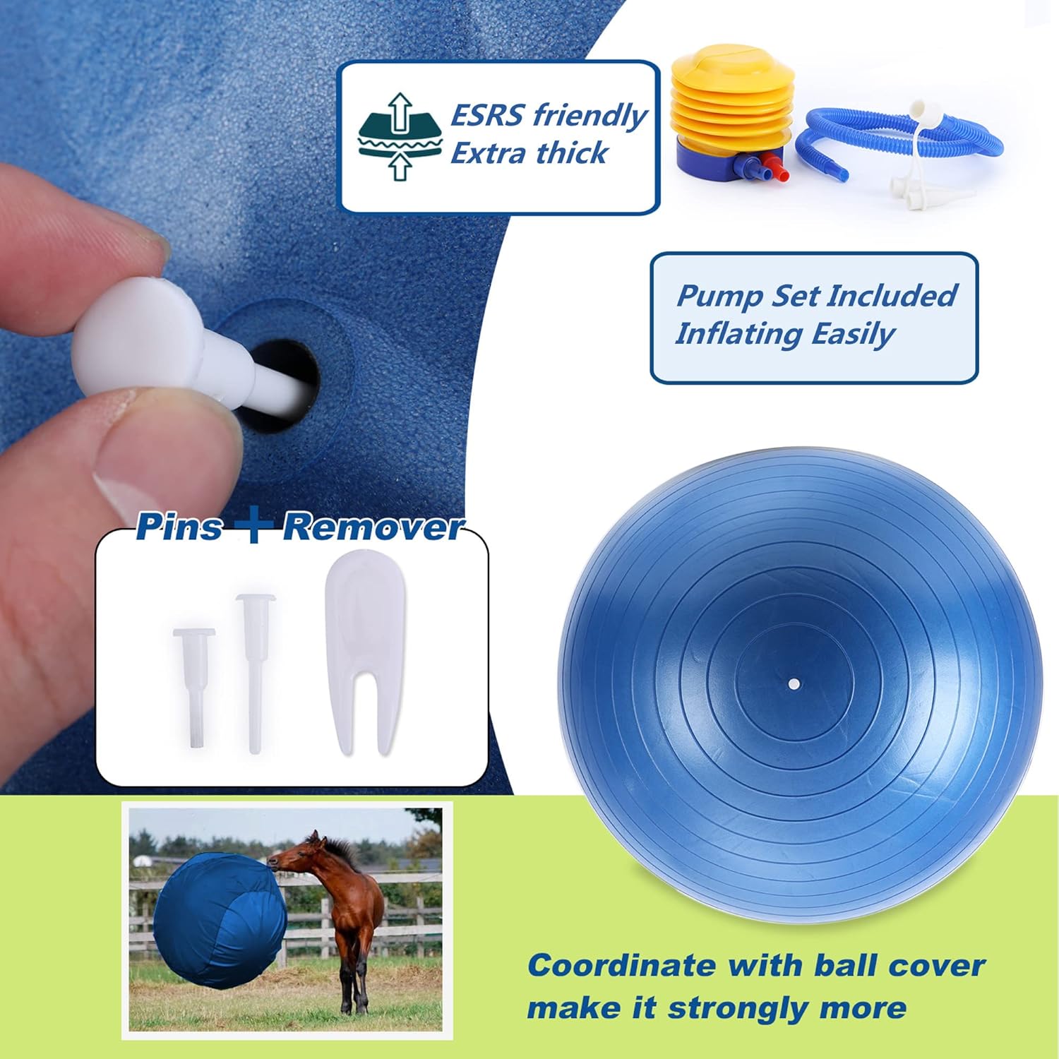 Horse Ball 40inch - Extra Large Toy for Adult Horses, Ideal for Pasture & Indoor Stall Boredom Relief