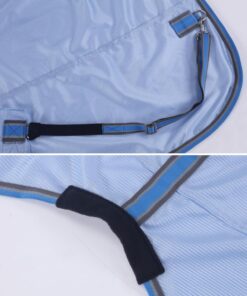 Horse Fly Sheet, Standard Neck Comfy Mesh Fly Sheet for Horses, Equine Summer Sheets UV-Protective Lightblue 78