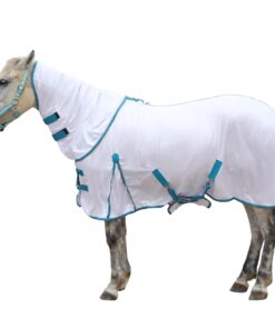 Horse Fly Sheet with Detachable Neck Cover & Belly Wrap, Adjustable Fly Sheet for Horses, Ventilated Airflow Mesh Equine Cooling Summer Flysheet Grey 72