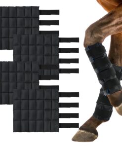 Horse Leg Wraps Set of 2, Horse Ice Leg Boots Perfect for Equestrian Training& Daily Use, Comfortable and Premium Support for Injury Recovery to Fit for All Horses(Black & Blue,...