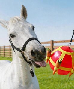 Horse Treat Ball - Blue and Green Carrot Enrichment Toy to Soothe and Play, Prevents Boredom Busters for Horse Puzzle Feeder -Jolly Ball (Blue)