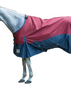 Horse Turnout Rain Sheet | 600 Denier Ripstop Turnout Blanket No Fill (0g) | Waterproof Lightweight Breathable | Tear-Resistant Outer & Rub-Free Silky Inner | Grey/Navy - 74 in