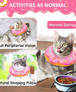 Hpetppy Cat Cone Collar Soft, Cat Recovery Collar for Wound Healing Cute Donut Adjustable Kitten Cones to Stop Licking Comfortable Lightweight Neck Elizabethan Collars for...