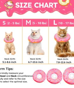 Hpetppy Cat Cone Collar Soft, Cat Recovery Collar for Wound Healing Cute Donut Adjustable Kitten Cones to Stop Licking Comfortable Lightweight Neck Elizabethan Collars for...