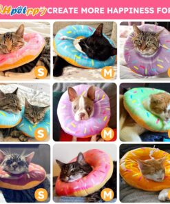 Hpetppy Cat Cone Collar Soft, Cat Recovery Collar for Wound Healing Cute Donut Adjustable Kitten Cones to Stop Licking Comfortable Lightweight Neck Elizabethan Collars for...