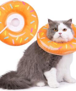Hpetppy Cat Cone Collar Soft, Cat Recovery Collar for Wound Healing Cute Donut Adjustable Kitten Cones to Stop Licking Comfortable Lightweight Neck Elizabethan Collars for...