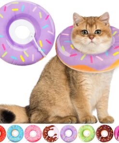 Hpetppy Cat Cone Collar Soft, Cat Recovery Collar for Wound Healing Cute Donut Adjustable Kitten Cones to Stop Licking Comfortable Lightweight Neck Elizabethan Collars for...