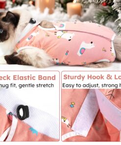 Hpetppy Cat Recovery Suit for Spay Abdominal Wounds, Breathable Cat Onesie for Cats After Surgery Female, Kitten Surgical Recovery Suit Female Cone of Shame Alternative for Cats...