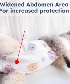 Hpetppy Cat Recovery Suit for Spay Abdominal Wounds, Breathable Cat Onesie for Cats After Surgery Female, Kitten Surgical Recovery Suit Female Cone of Shame Alternative for Cats...