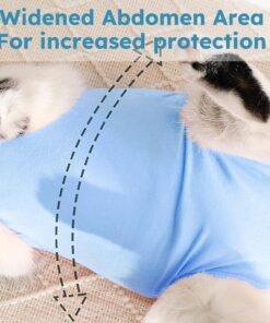 Hpetppy Cat Surgery Recovery Suit, Recovery Suit for Female Male Cats, Cat Onesie After Surgery Spay Neuter, Anti-Licking Kitten Surgical Clothes, Bodysuit for Abdominal Wounds...