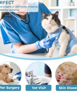 Hpetppy Cat Surgery Recovery Suit, Recovery Suit for Female Male Cats, Cat Onesie After Surgery Spay Neuter, Anti-Licking Kitten Surgical Clothes, Bodysuit for Abdominal Wounds...