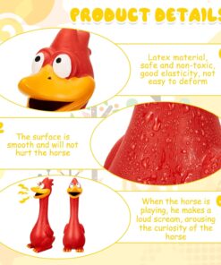 Hungdao 1 Pcs Horse Toys Latex Squeaky Squeeze Chicken Squeak Turkey Balls for Play Fake Screaming Chicken Toys for Horses Soccer Ball for Reduce Separation Anxiety Noise Maker...
